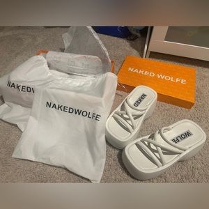 naked wolfe daze white chunky platform sandals